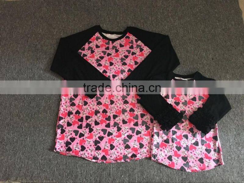 Valentine's Day boutique girl clothing girls valentine heart raglan mommy and me raglan shirts
