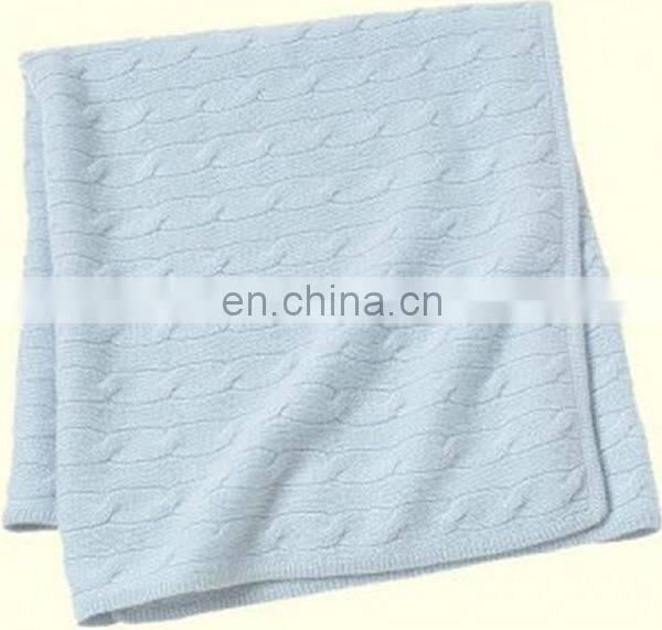 Sharrefun OEM service wholesale 12gg cashmere cable knitted baby blankets