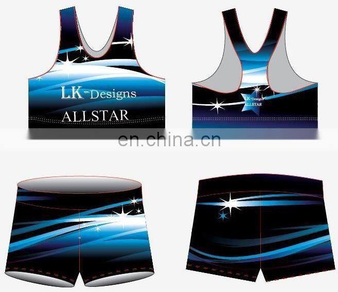 Blue sky custom girls dance tops uniforms dancewear kids for youth girls