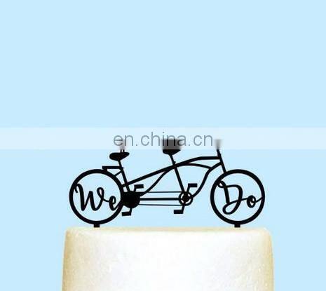 We Do Love Birds Acrylic Cake Topper Bicycle Wedding Cake Topper