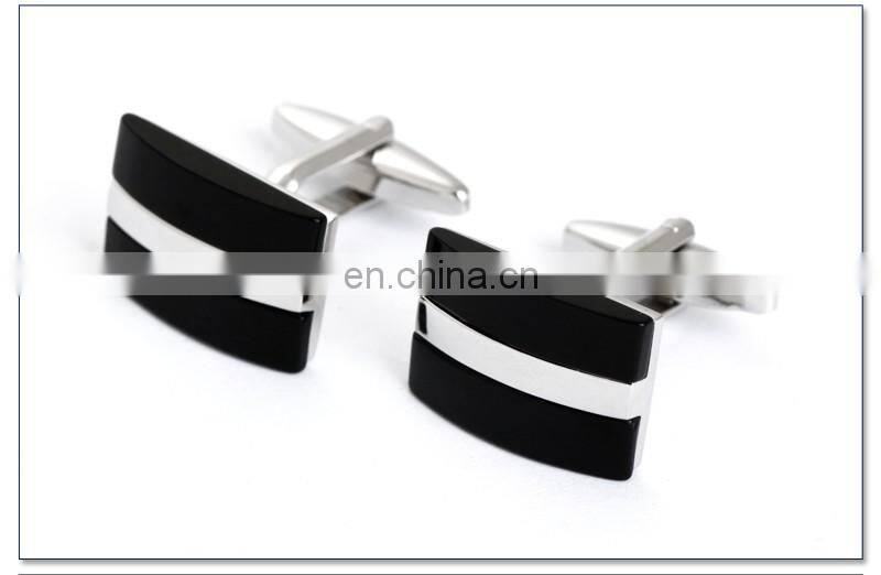 Simple Deluxe Black Stone Cuff link Men Shirt Cufflinks