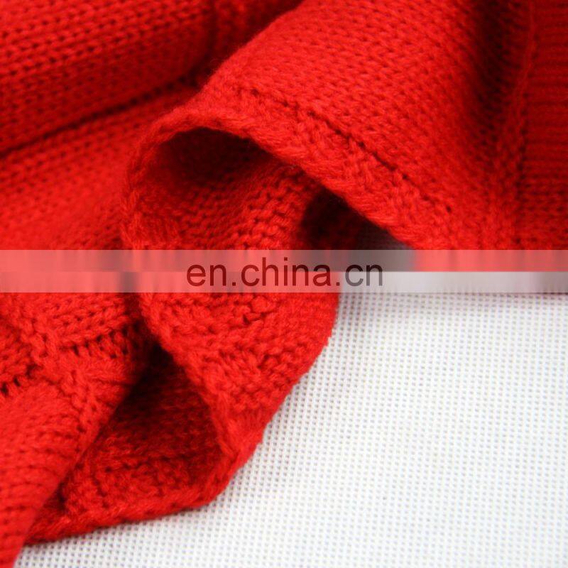 100% acrylic women scarf printed big long shawl ball of yarn red