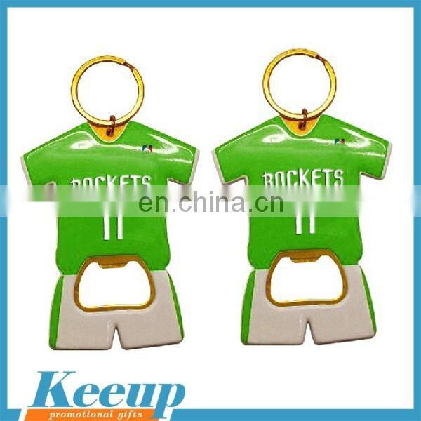Promotional High Quality plastic t shirt bottle opener keyring