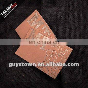 custom private brand name logo PU leather label for garment
