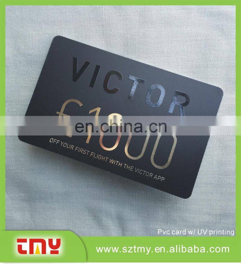 black UV printing plastic discount card for business