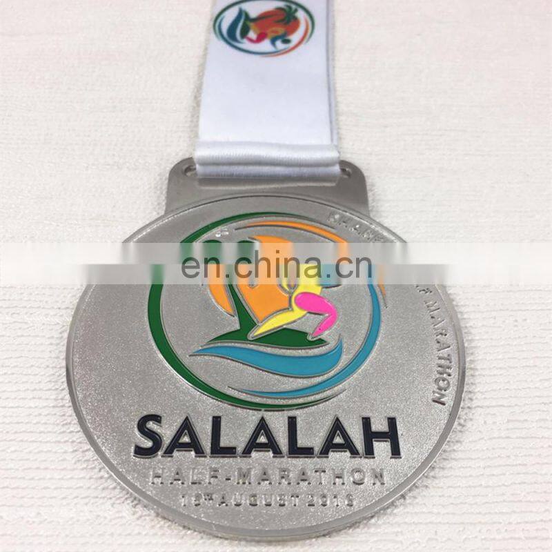 Silver plated zinc alloy promotional medal