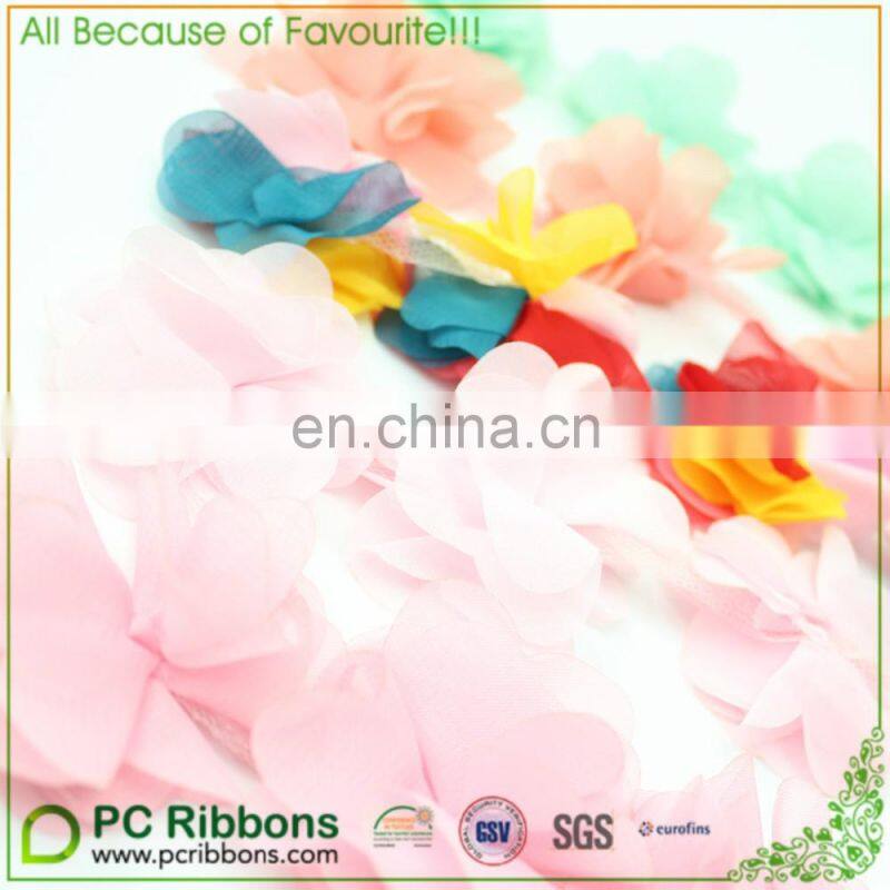 Wholesale Color Shabby Chiffon Flower Trim