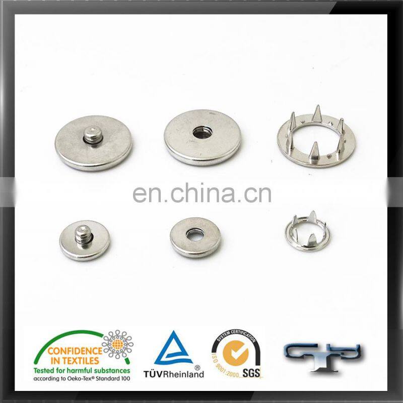 four parts metal prong snap button custom craw snap ring for garment