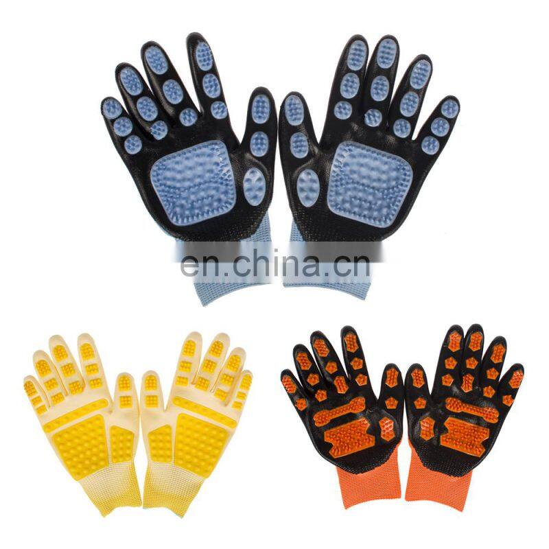 Manufacture Wholesale Massage Deshedding Hair Removal Brush Cleaning Pet Dog Cat Bath Grooming Glove For Dog Pet