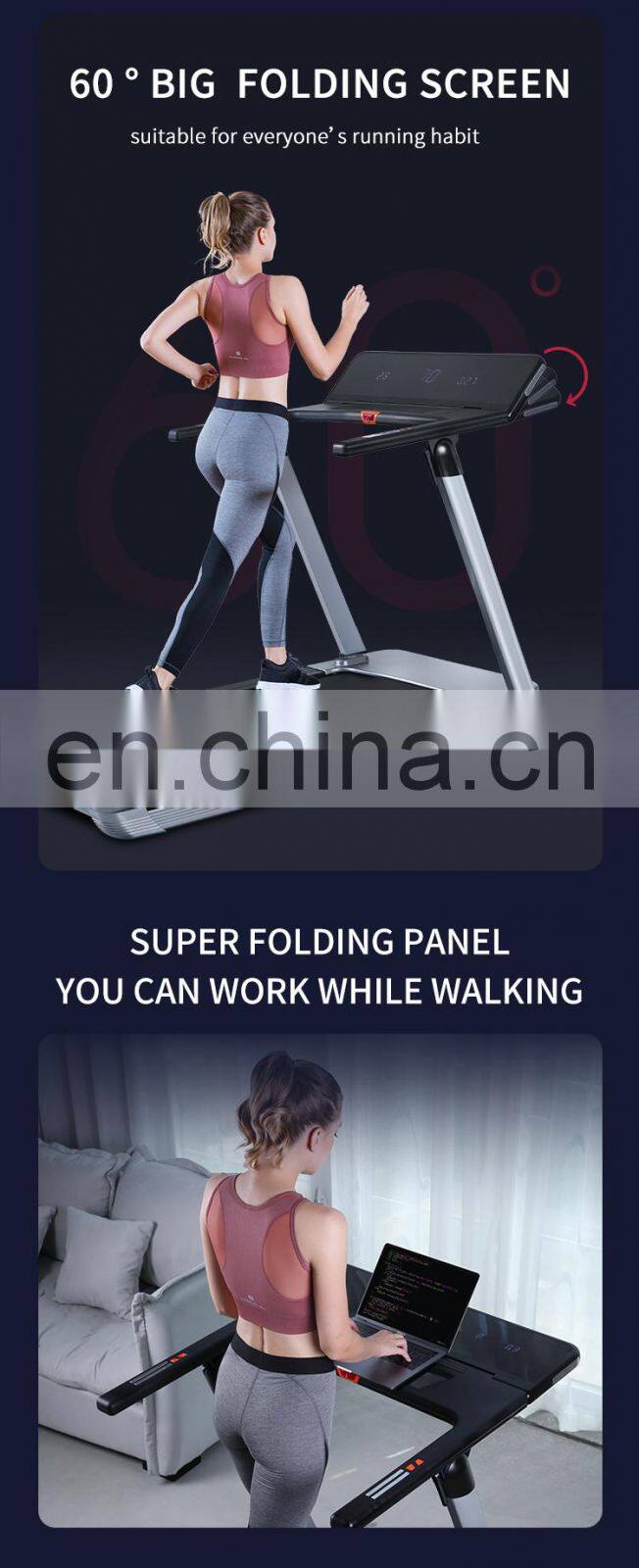 YPOO New for 2020 super shock absorption home use mini electric foldable running machine best treadmill