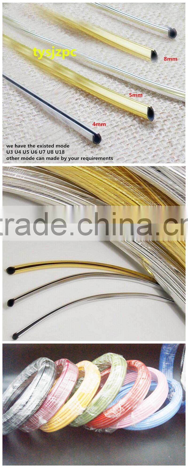 helmet pvc plastic u shape strip black with chrome or silver color