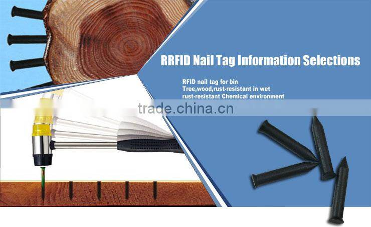 Hot Selling UHF 860-960mhz RFID tree or wood tracking nail shape tag