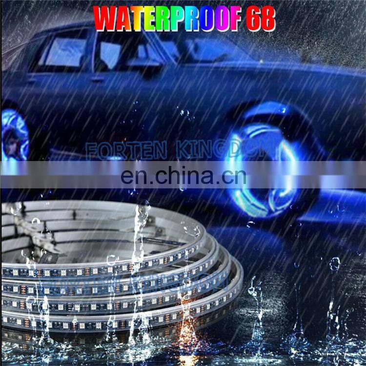 New Double Sides LEDs Wheel Ring Light 15.5 inch Car Truck RGB Control Multicolor