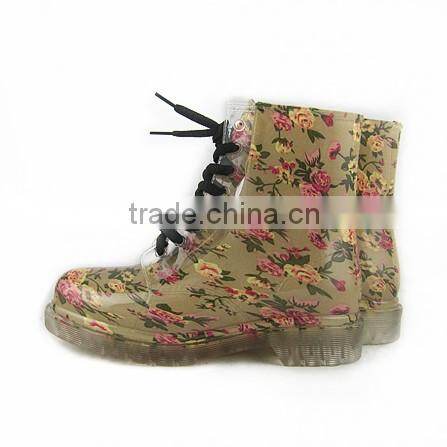 Patterned Transparent Martin Boots For Women