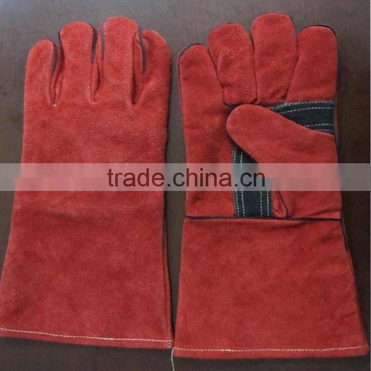 reinforce cow split leahter welding gloves / welders gloves