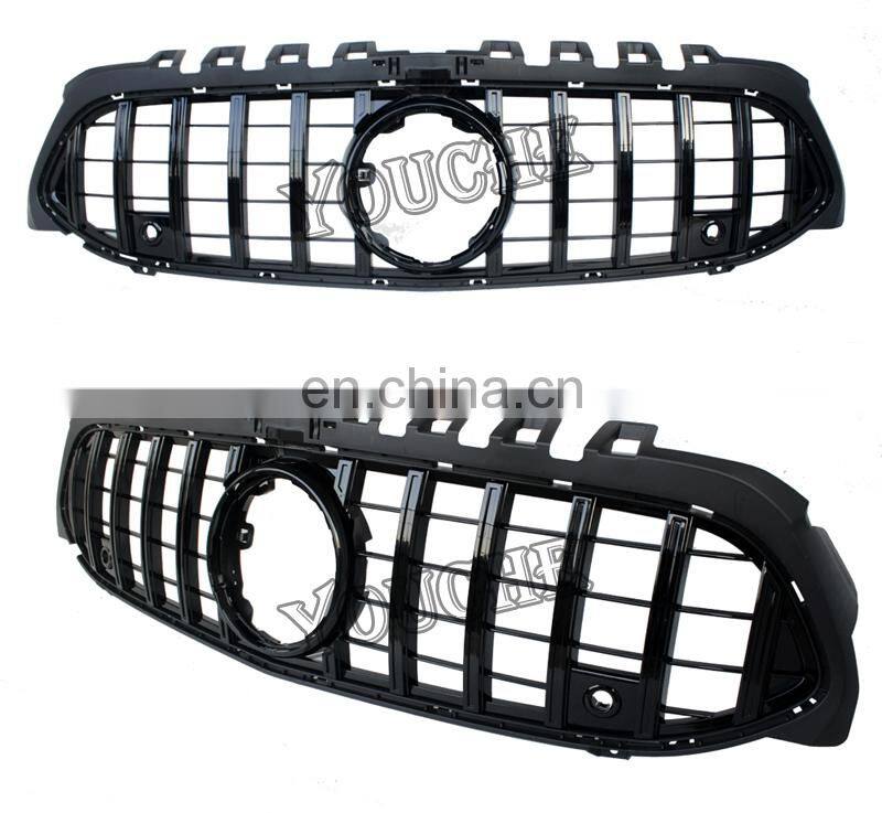 GT R style front bumper grille mesh for Mercedes Benz A class W177 ABS grill