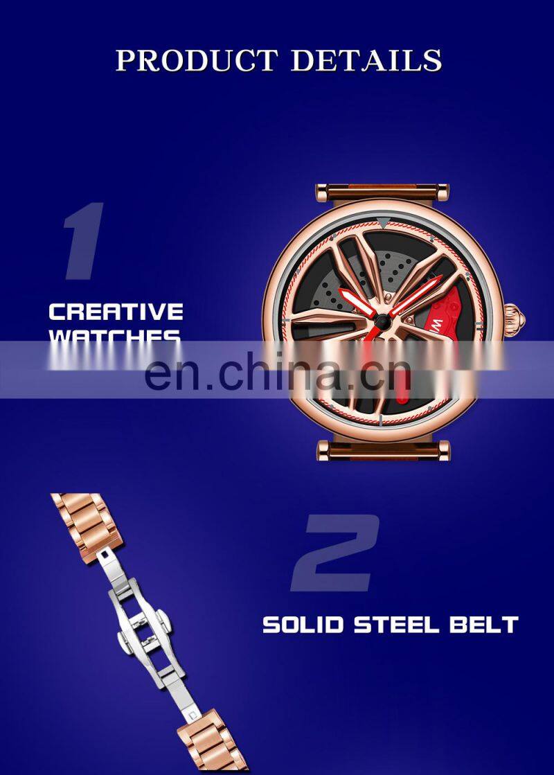 SANDA P1074 Men Quartz Watches Analog Rotating Wheel Waterproof Luxury Brand Men Wrist Watches