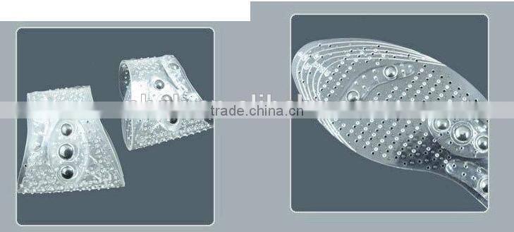 Magnetic massage PU gel insole manufacture sale guided men wooden sole shoes