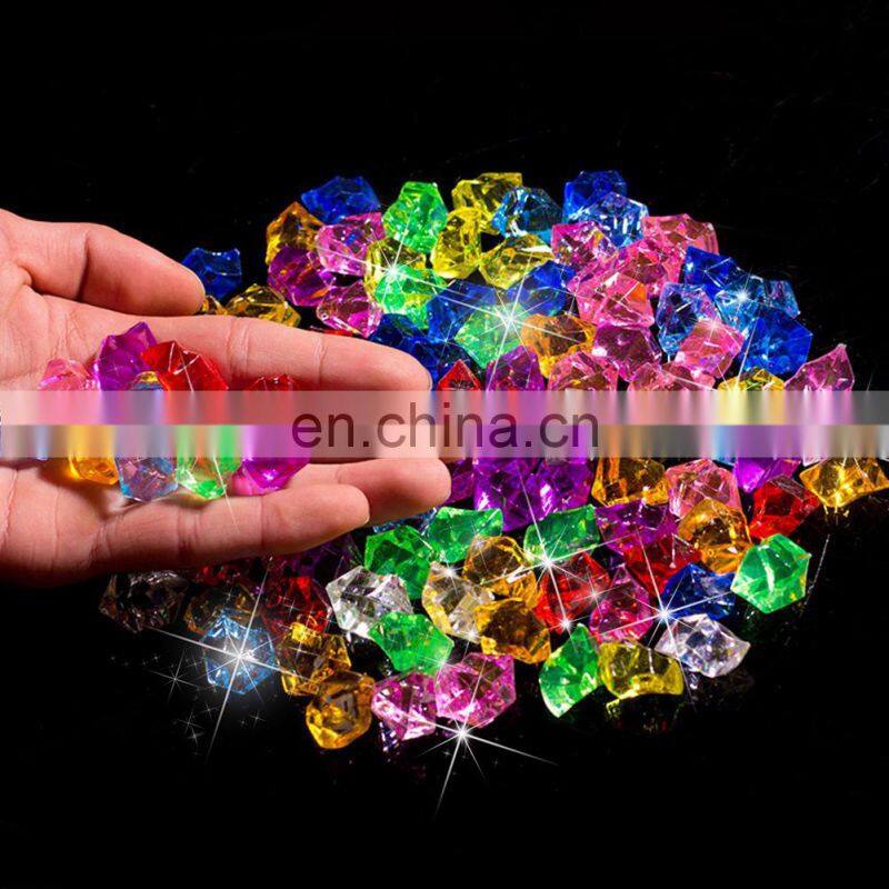 250pcs Colorful Acrylic Plastic Transparent Stone Crystal Rocks Vase Filler Artificial Color Fish Tank Home Wedding Decorations