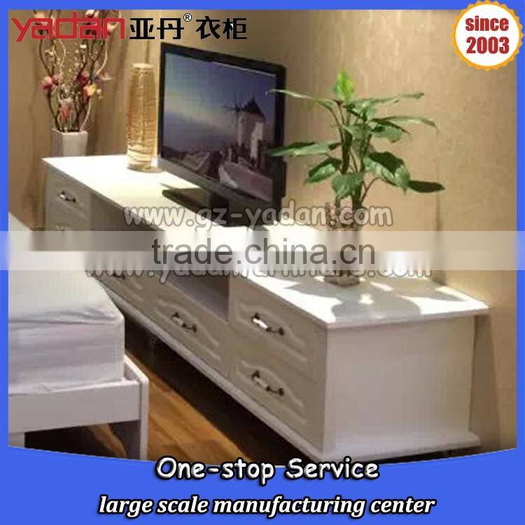 White color TV low cabinet modern style living room TV stand