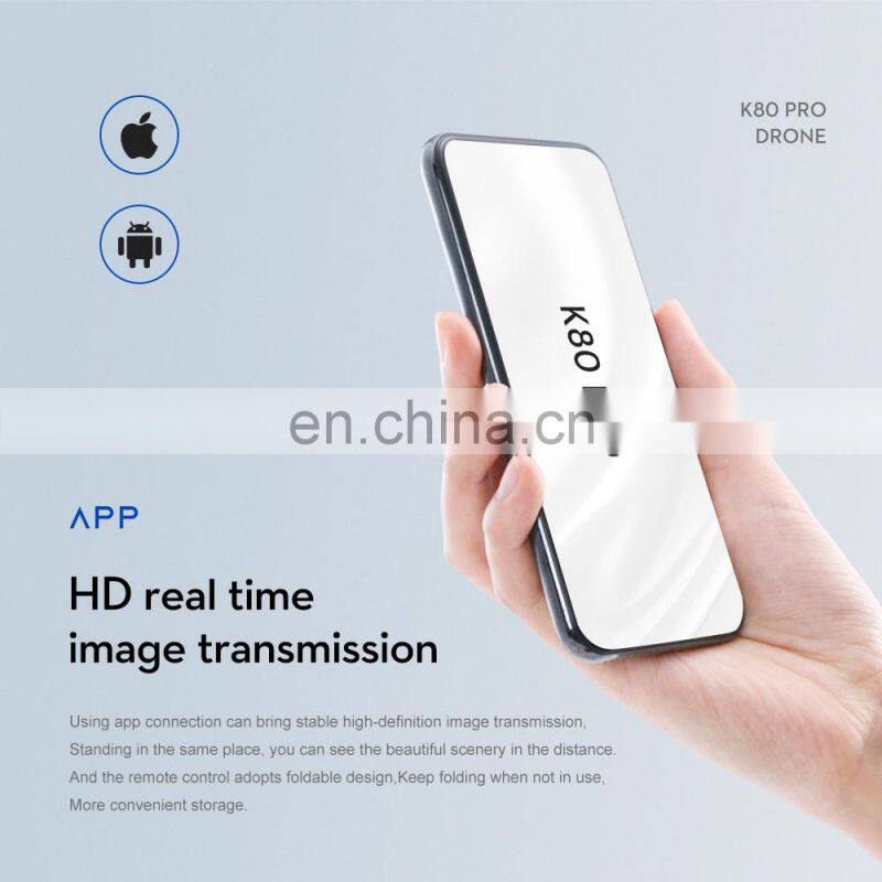 Wholesale K80 Pro Max 360 Degrees Obstacle Avoidance 8K HD Dual Camera 5G WIFI FPV Foldable RC Quadcopter Kid Toy Drones