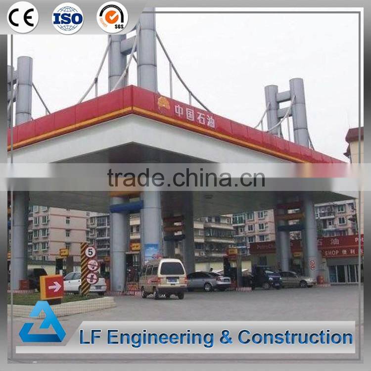 High strength steel structure gas station with easy stallation