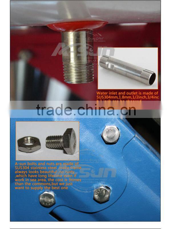 China low cost pre-heating copper coil solar geyser