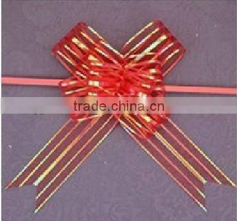 wholesale purple elastic poly ribbon string snow yarn pull bow for sale for wedding celebrate decoration