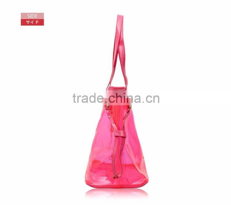 2016 hot lady plastic beach bags handbag