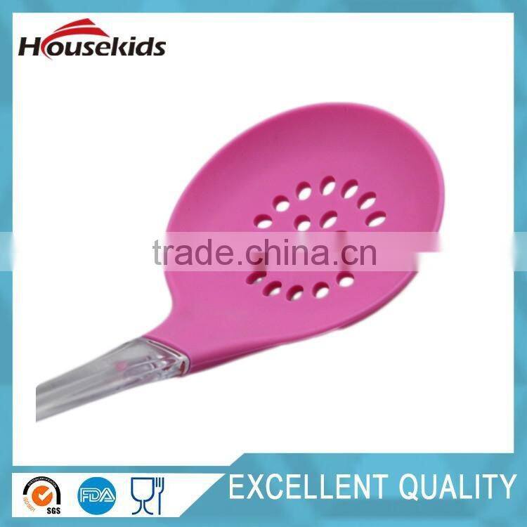 Silicone Ladle Slotted Skimmer Colander Strainer Spoon Kitchen Cooking Utensil