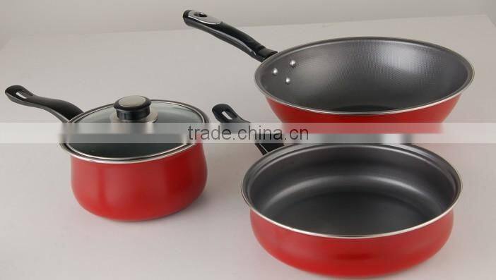 4pcs cookware sets with wok ,milk pan ,fry pan ,carbon steel pan