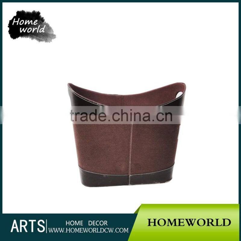 Red Color Lattice Stitching Crocodile Magazine Leather Kitchen Storage Basket