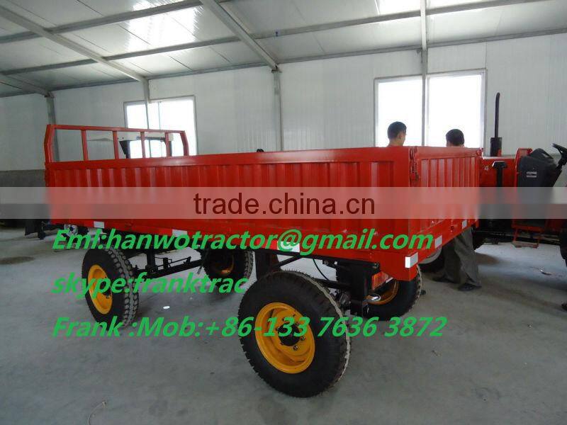 four wheel farm trailer with 3T loading capacity, 4 wheels, air brake, turning lights
