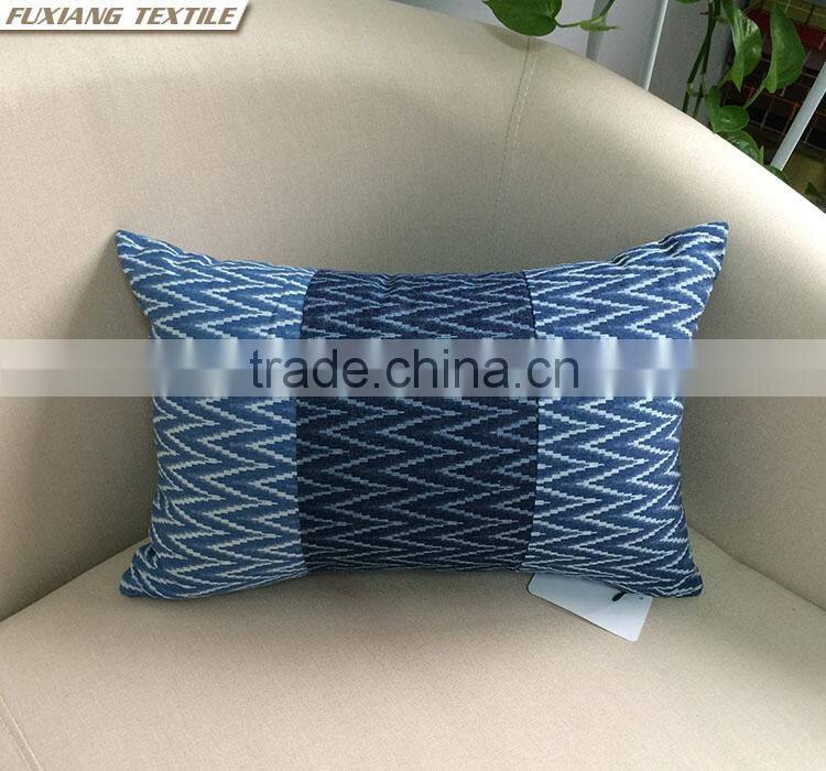 Printed Denim Fabric Patchwork Christmas Decorations Cushion Cover