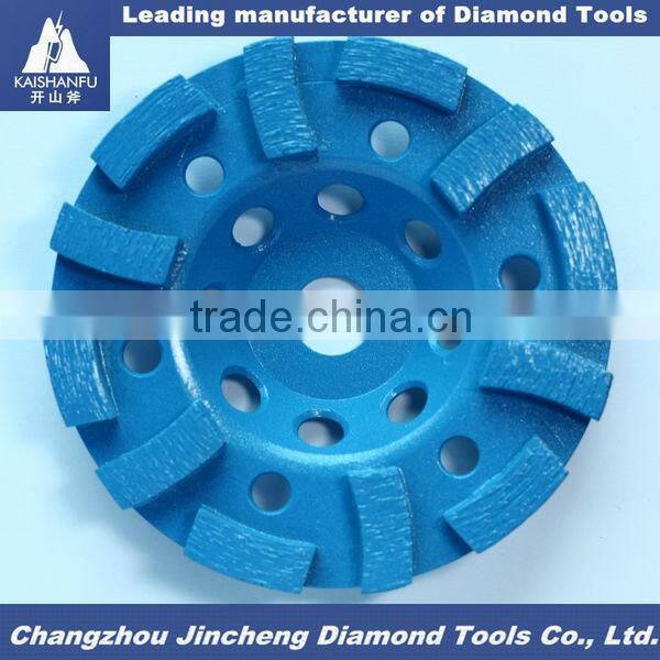 High frequency welding cup wheel for concrete and stones