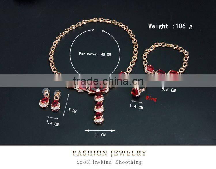 Dubai Golden Crystal Jewelry Sets Wholesale Gift Items From Zhejiang Fashion Jewelry Market