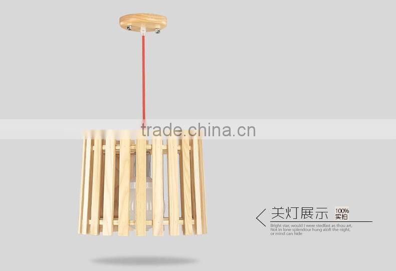 Wooden LED pendant light JK-8005B-06 Hanging Pendant Lamp Wooden Modern Style