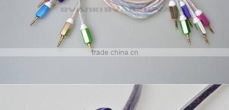 Cheap Transparent Crystal Audio Cable For Aux Stereo Cable,3.5mm Aux Cable / Audio Cable / Video Cable With Hexangular Design