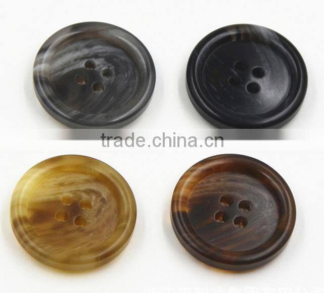 Sedex Audited Factory 2 Pillar polyester horn button, Resin horn Coats button