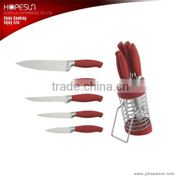 Kitchen knife sets with wooden block and chicken scissors