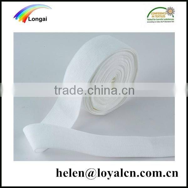 garment use white 2cm nylon/polyester elastic rubber webbing bands