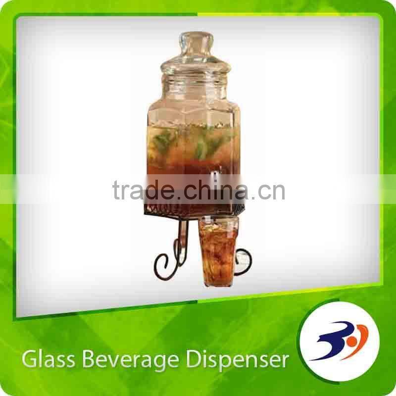 Customized Classic Glass Beverage Dispenser With Tap
