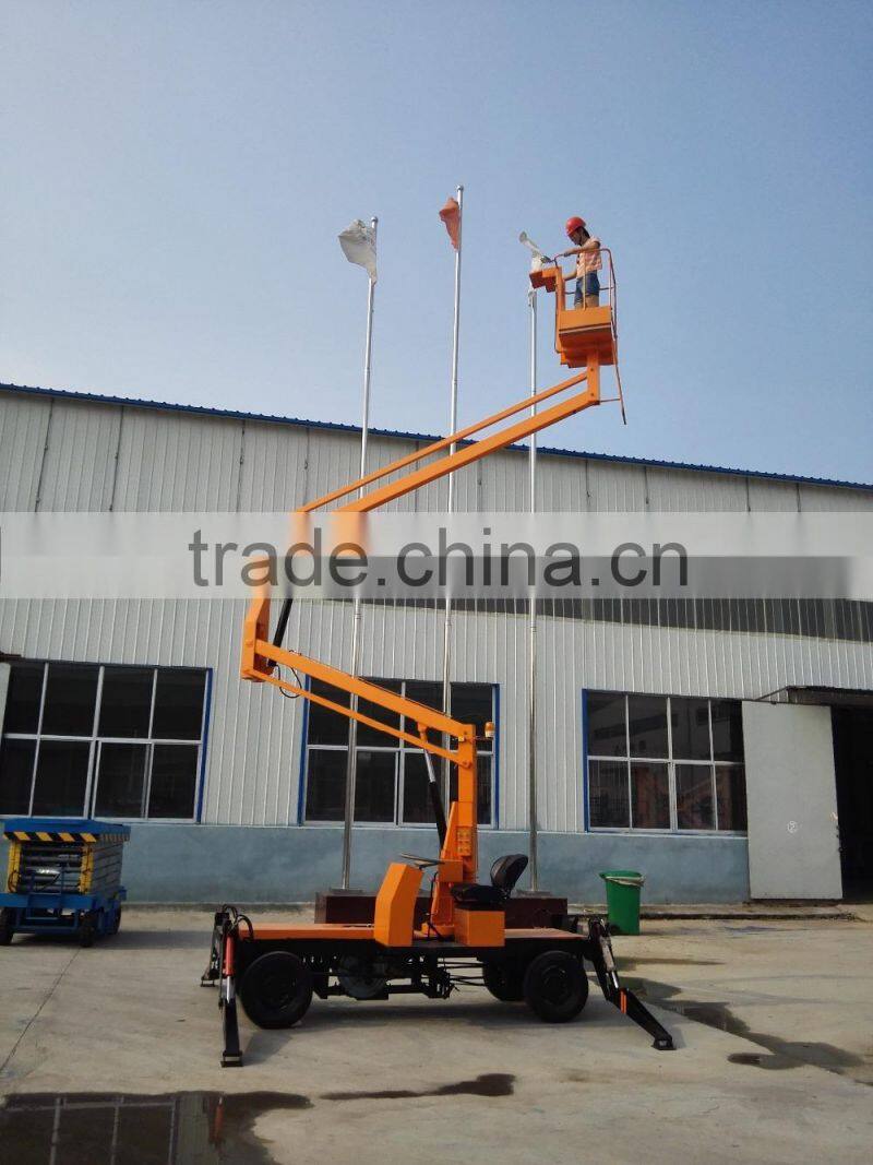 Hot sale Trailer articulating boom lift lift elevator with CE