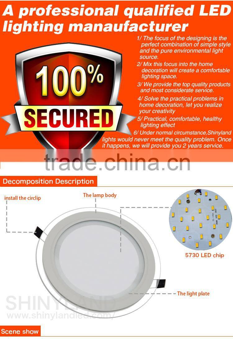Chinese imports wholesale 18w round glass led light panel with CE certificate