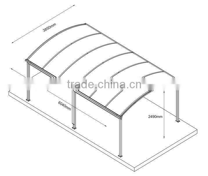Galvanized metal frame Single carports