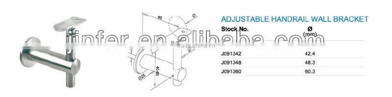 Stainless steel wall mounted handrail bracket, stainless steel wall handrail bracket, handrail support, wall mount handrail brac