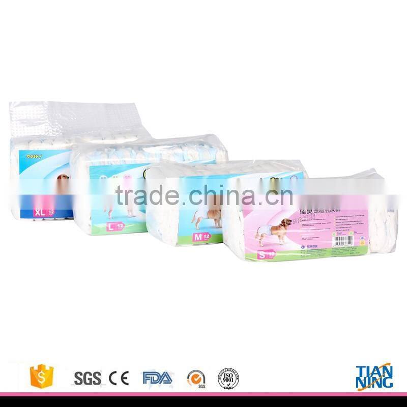 new bone shape PE film backsheet high quality disposable dog diapers with a hole