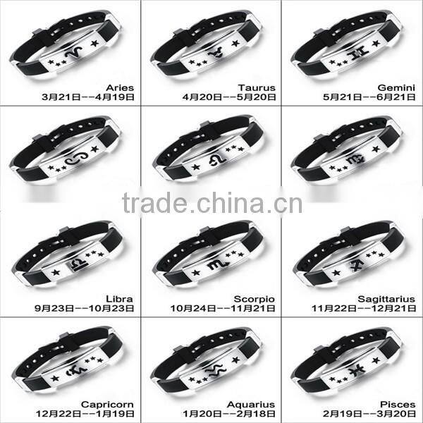 engrave metal plate silicone bracelet stainless steel