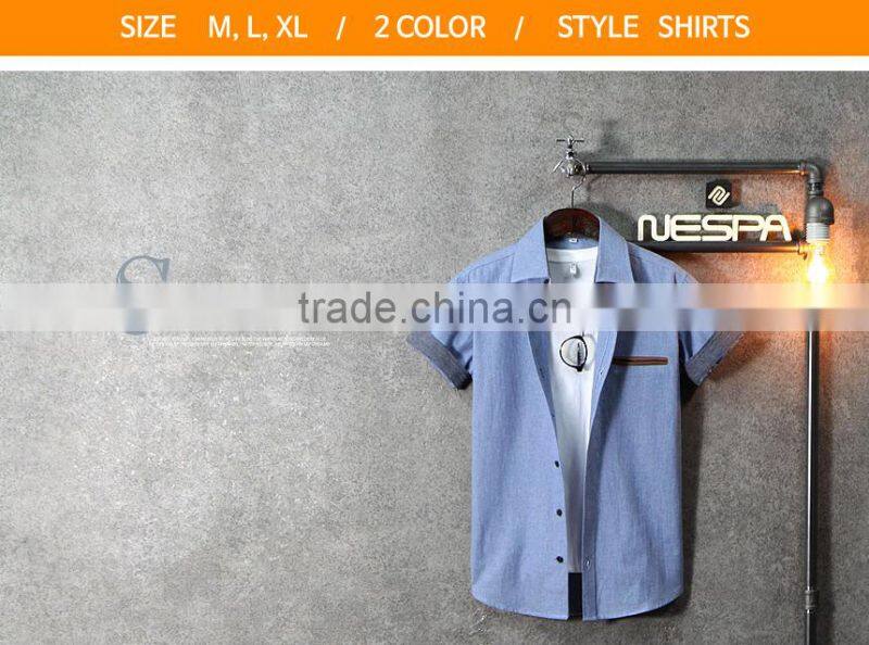 Guangdong Cheap Clothing Short Sleeve Twill Pant Shirt New Style