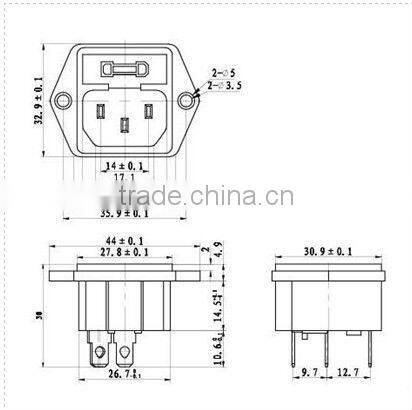 AC-013 ac socket universal socket with 3pins